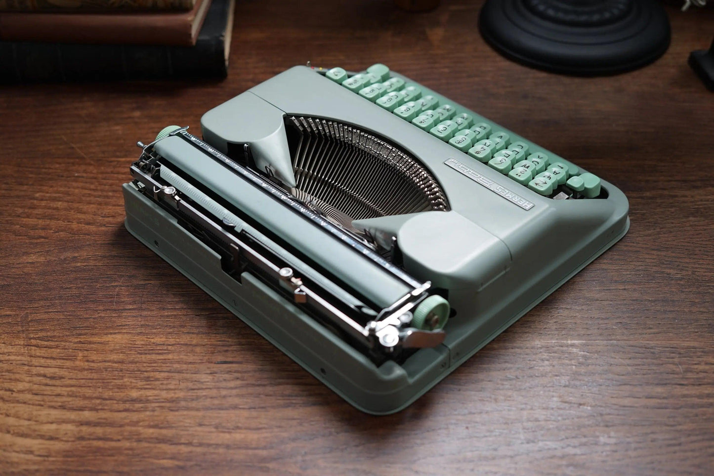 SOLD! Hermes Baby Seafoam Green, Vintage Manual Typewriter, Restored - ElGranero Typewriter.Company