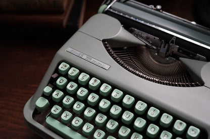 SOLD! Hermes Baby Seafoam Green, Vintage Manual Typewriter, Restored - ElGranero Typewriter.Company