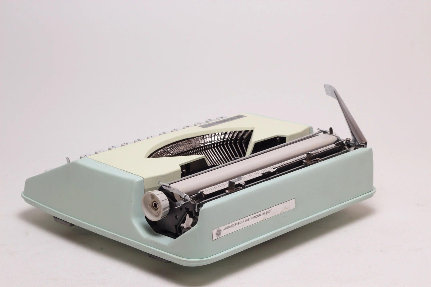 Hermes Baby, Mint Green Manual Vintage Typewriter, Restored - ElGranero Typewriter.Company