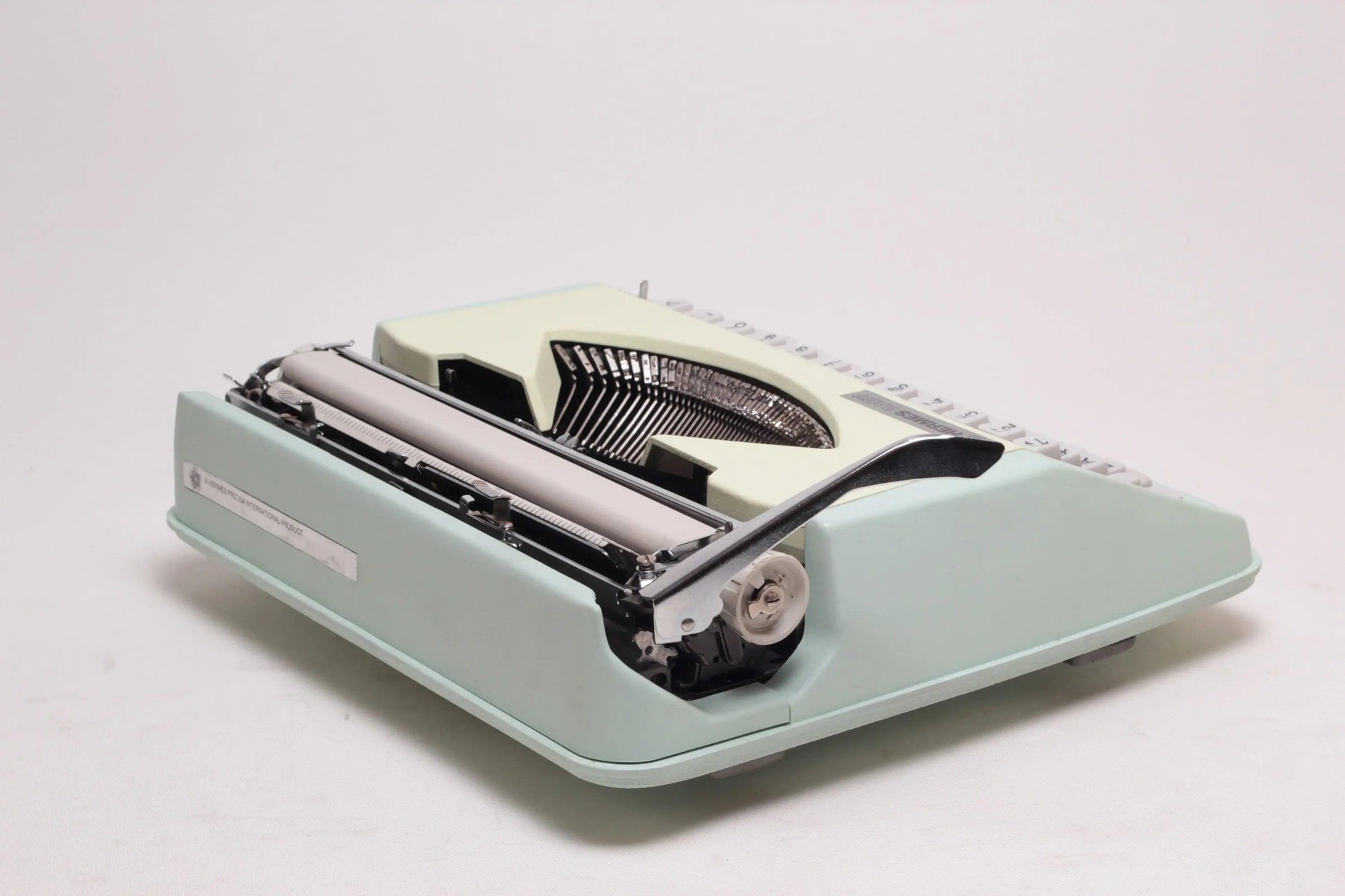 Hermes Baby, Mint Green Manual Vintage Typewriter, Restored - ElGranero Typewriter.Company