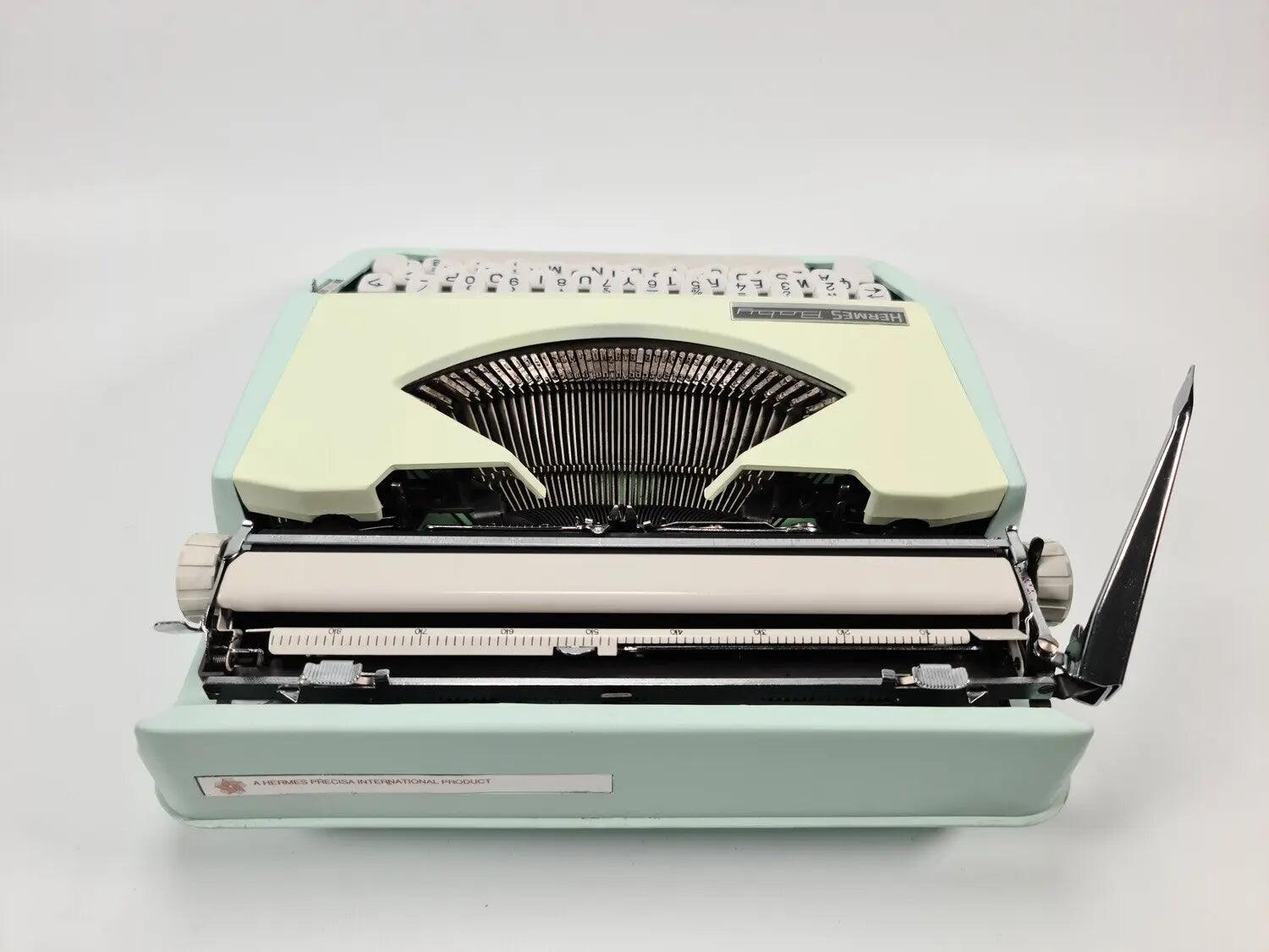 Hermes Baby, Mint Green Manual Vintage Typewriter, Restored - ElGranero Typewriter.Company