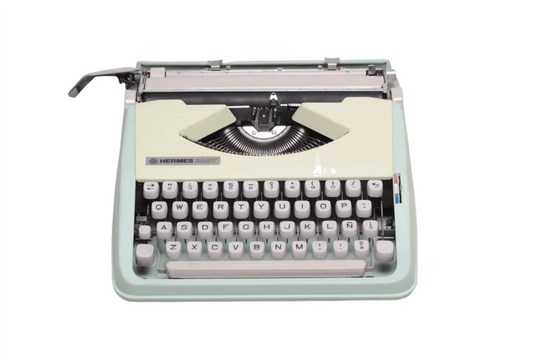 Hermes Baby, Mint Green Manual Vintage Typewriter, Restored - ElGranero Typewriter.Company