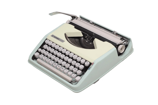 Hermes Baby, Mint Green Manual Vintage Typewriter, Restored - ElGranero Typewriter.Company