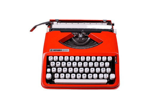 Hermes Baby Orange, Vintage Manual Typewriter, Restored - ElGranero Typewriter.Company