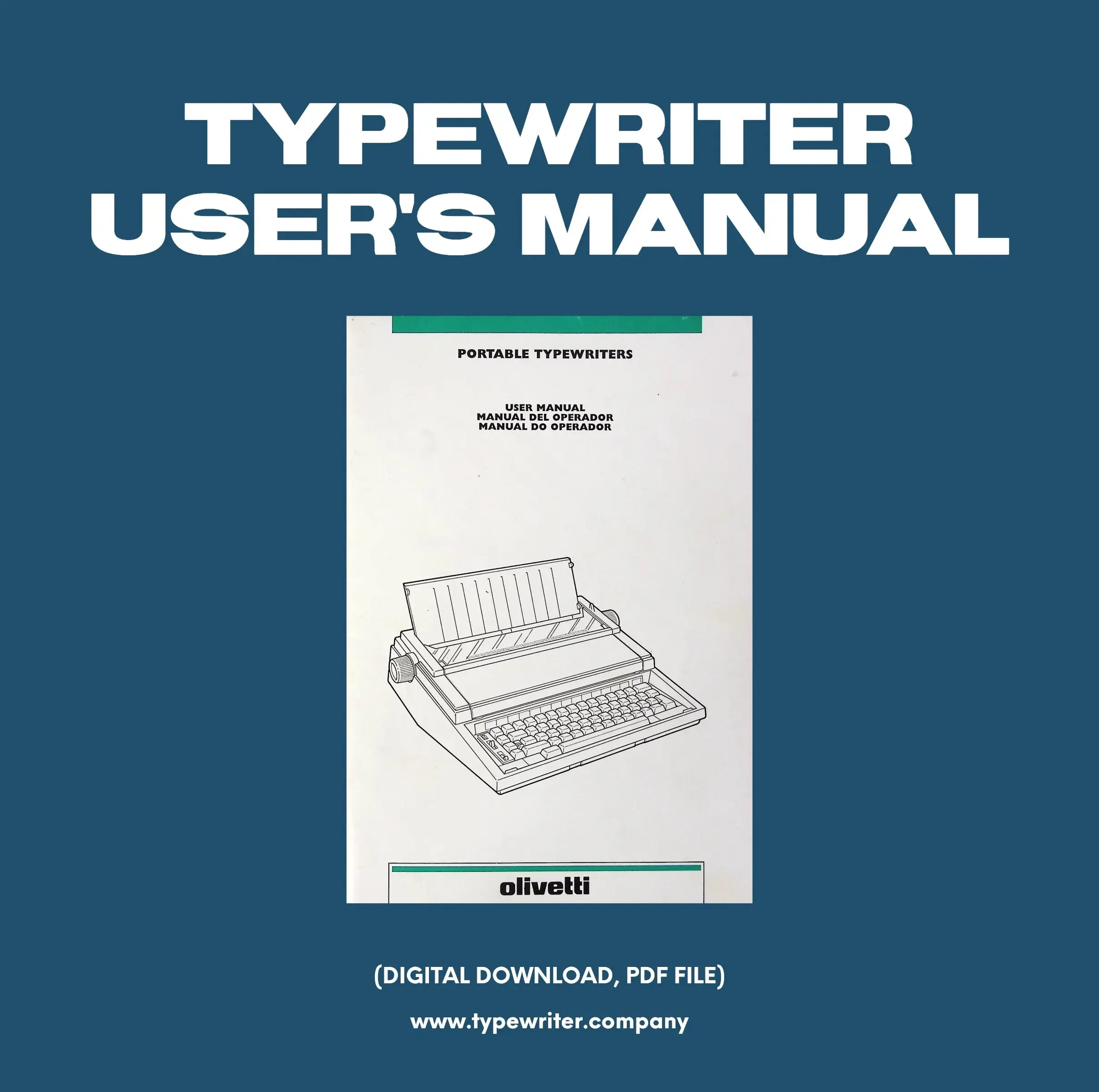 Persal Instruction Note.pdf Instruction Manual for Vintage Typewriter Olivetti ET Personal, PDF in ...