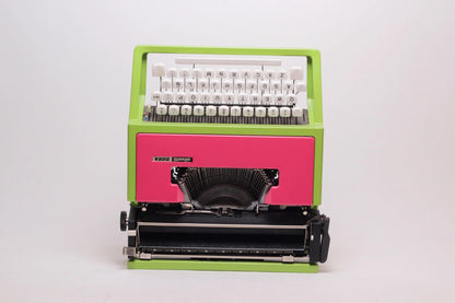 SOLD! Olivetti Dora / Lettera 31 Green & Pink Typewriter, Vintage, Mint Condition, Professionally Serviced - ElGranero Typewriter.Company
