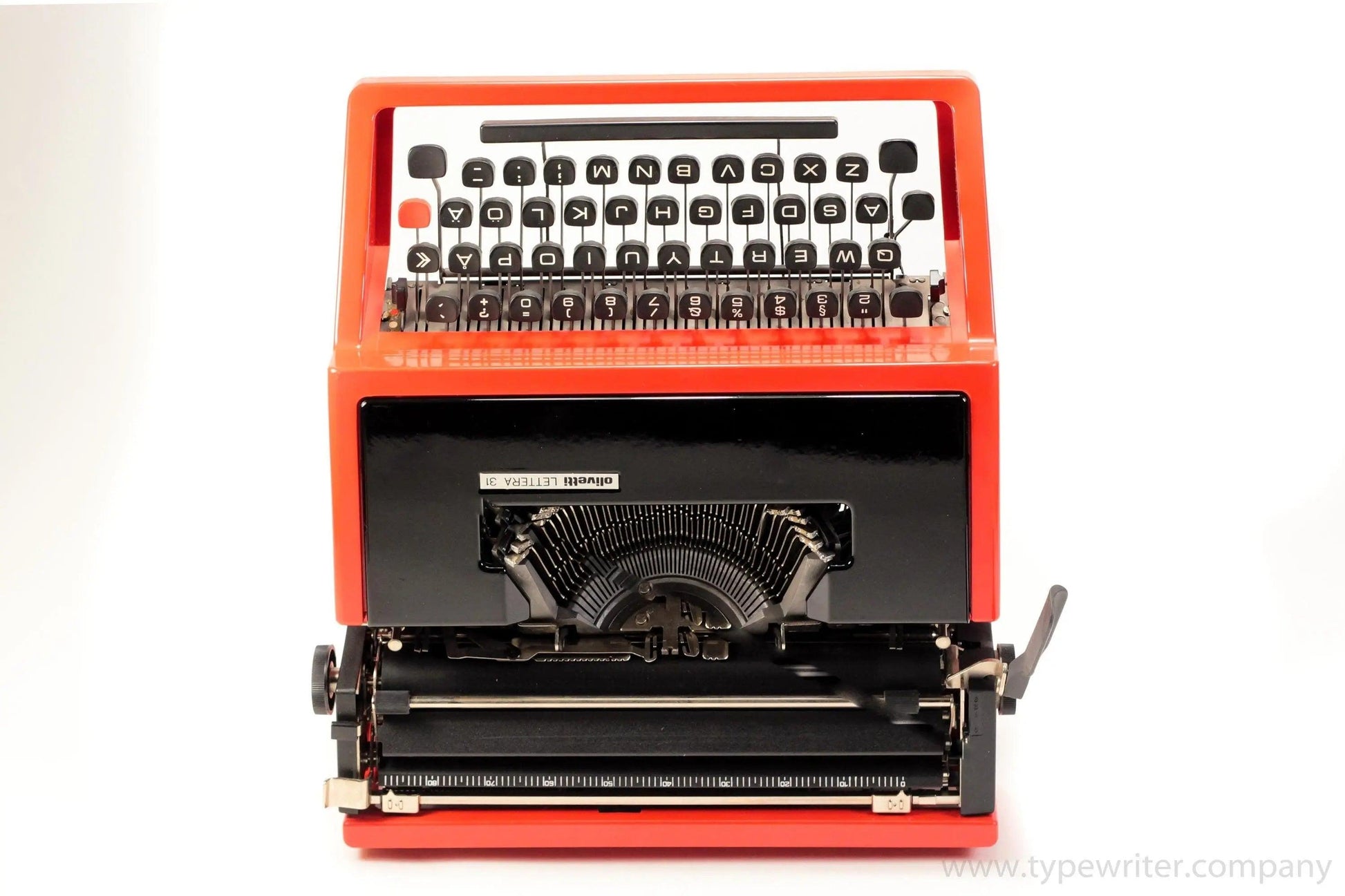 SOLD! Olivetti Dora Red Black, Vintage Manual Typewriter, Restored - ElGranero Typewriter.Company