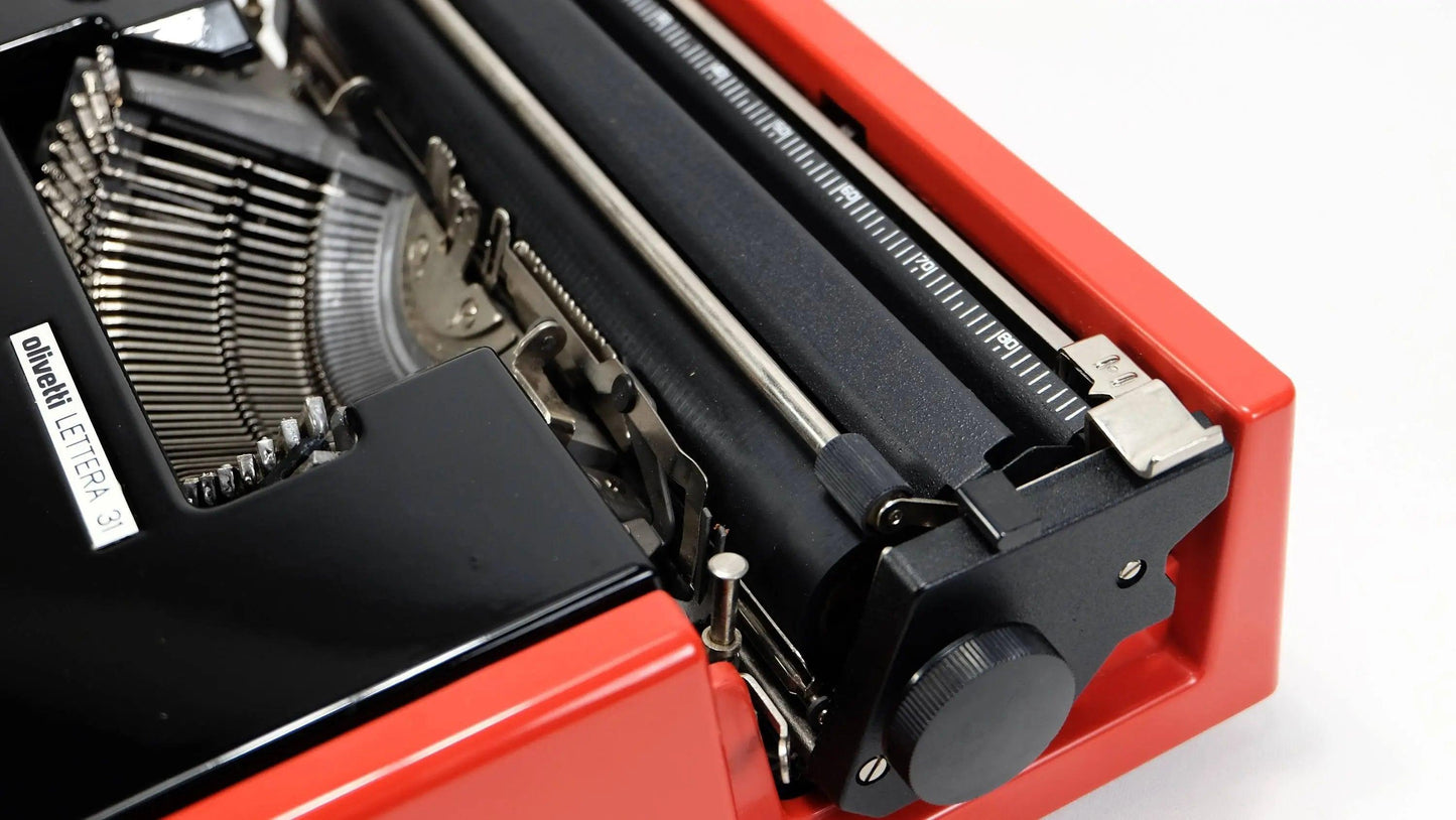 SOLD! Olivetti Dora Red Black, Vintage Manual Typewriter, Restored - ElGranero Typewriter.Company