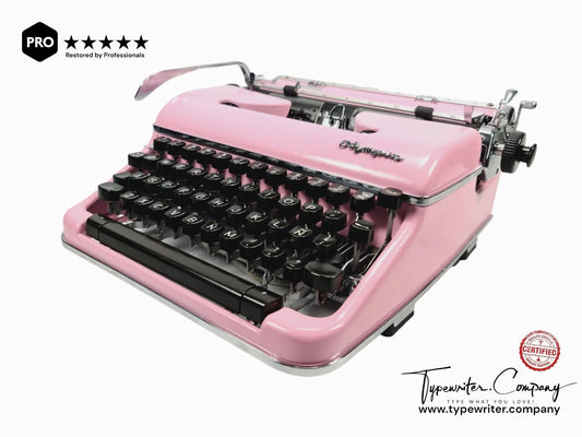 Limited Edition Olimpia SM4 Pink Typewriter, Vintage, Mint Condition, Manual Portable, Professionally Serviced by Typewriter.Company - ElGranero Typewriter.Company