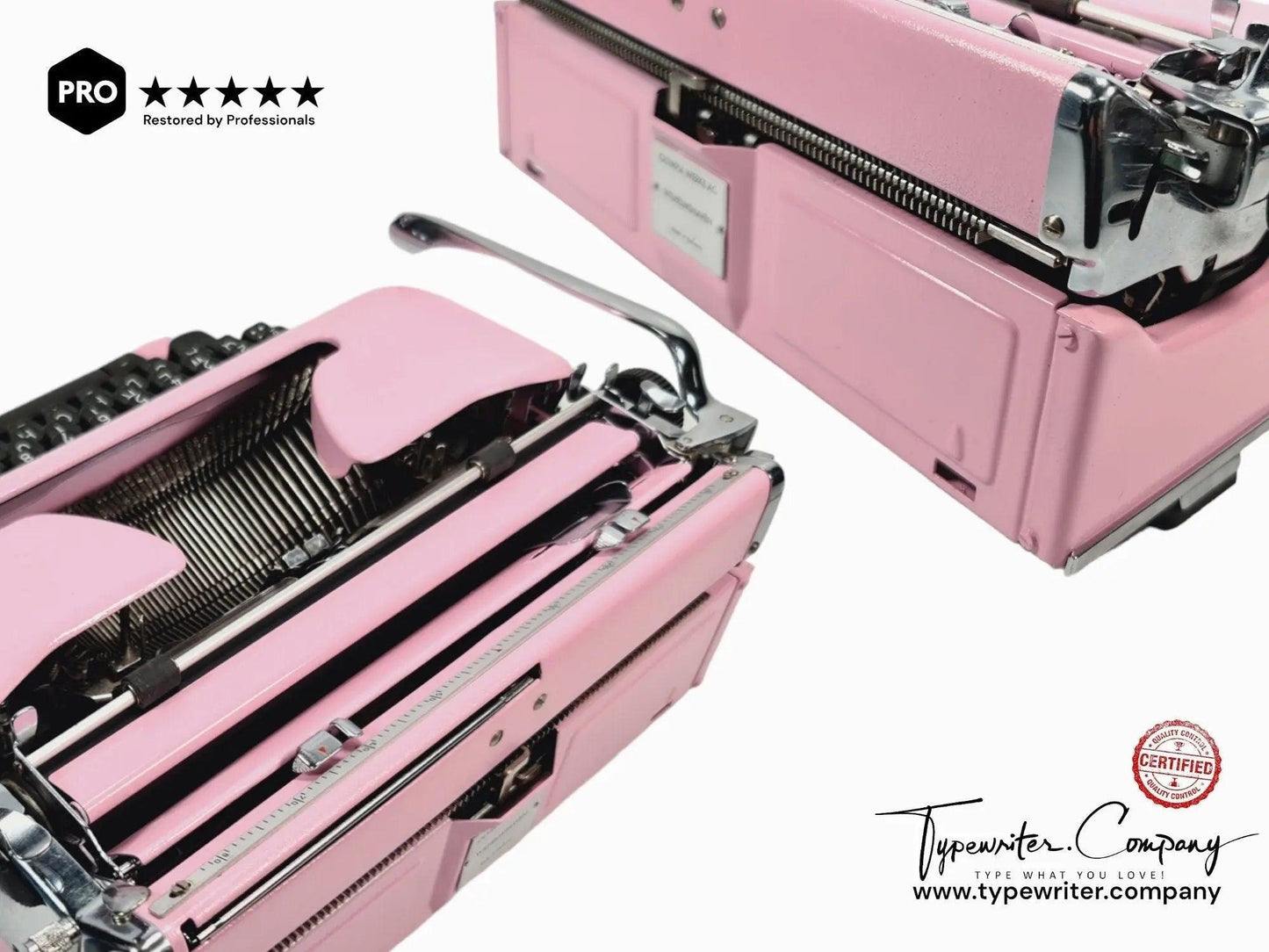 SOLD! Olympia SM4 Pink, Vintage Manual Typewriter, Restored - ElGranero Typewriter.Company