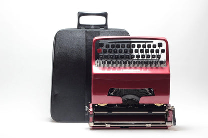 Olivetti Lettera 32 Coral Red Vintage Manual Typewriter, Refurbished - ElGranero Typewriter.Company