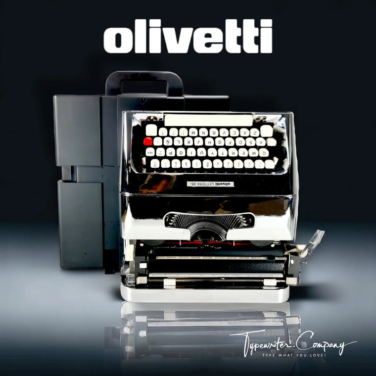 Limited Edition Olivetti Lettera 35 Typewriter (01of 50) chrome-plated - ElGranero Typewriter.Company