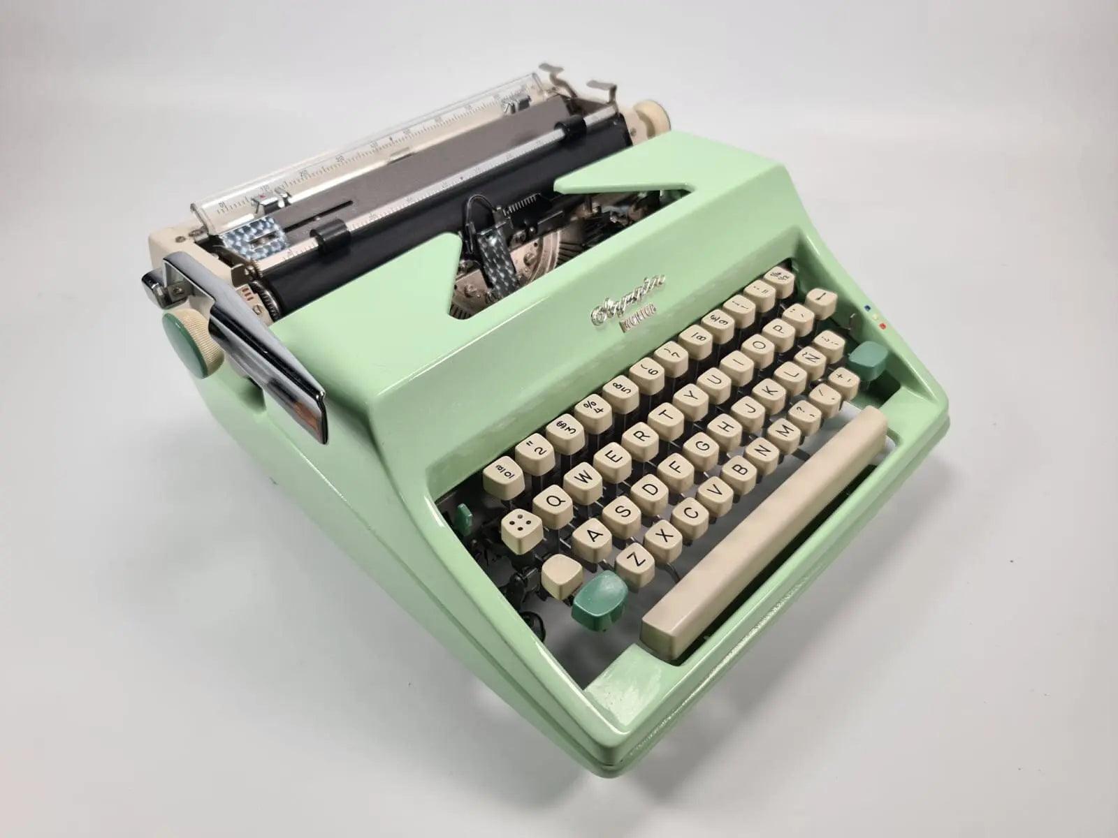 SOLD! Olympia SM Pistachio, Vintage Manual Typewriter, Restored - ElGranero Typewriter.Company