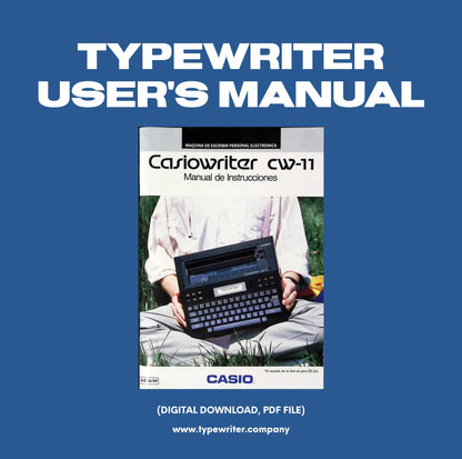 Manual Vintage Typewriter Instruction for Casio Casiowriter CW-11, in English and Spanish - ElGranero Typewriter.Company