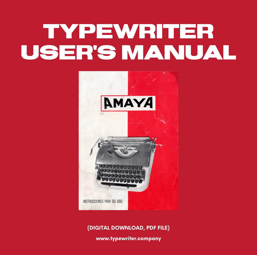 Instruction Manual for Vintage Typewriter Amaya / Patria, PDF in