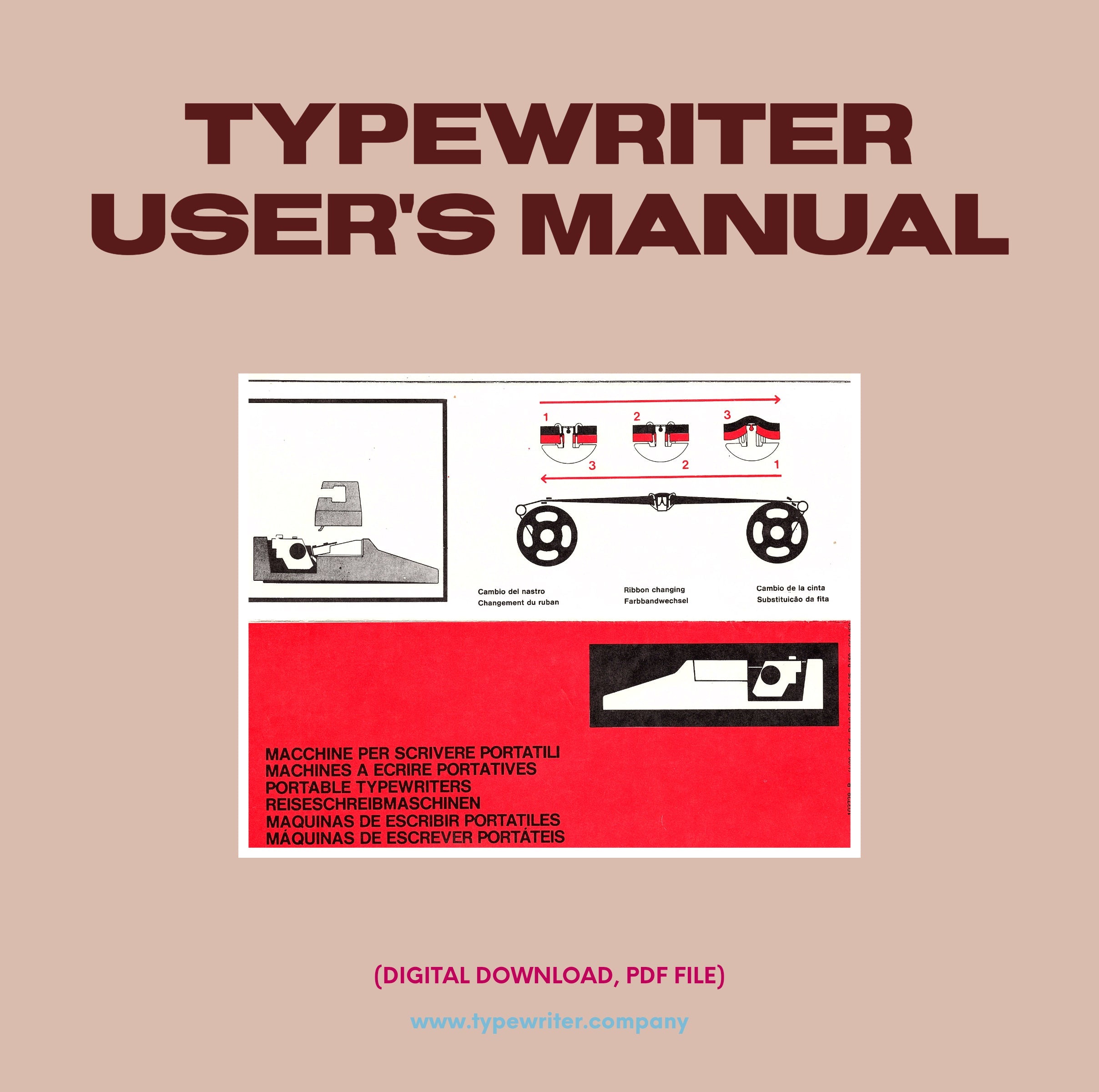 Instruction Manual for Vintage Typewriters, PDF in Multiple Languages