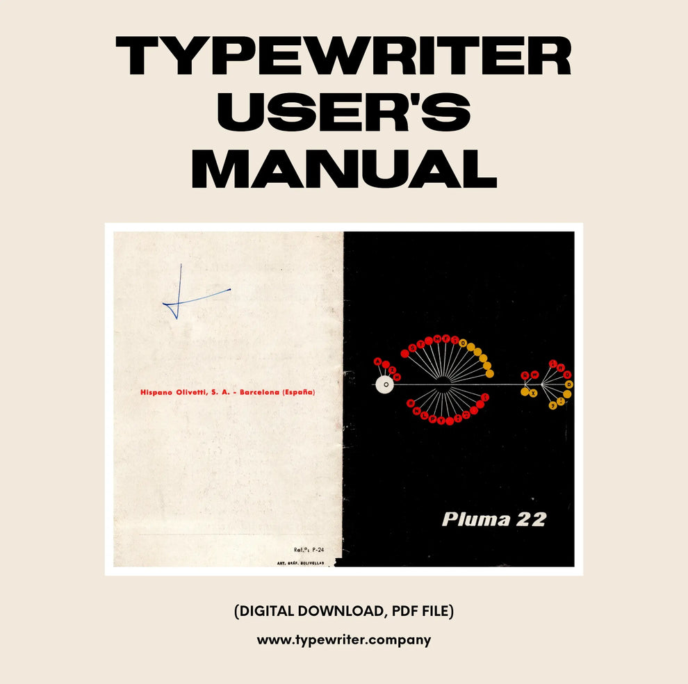 Instruction Manual for Vintage Typewriter Olivetti Pluma 22, PDF in