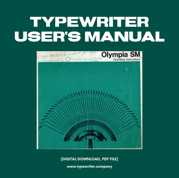 Instruction Manual for Vintage Typewriter Olympia SM, PDF in English ...
