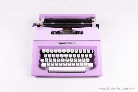 Olivetti Lettera 25 Lilac, Vintage Manual Typewriter, Refurbished - ElGranero Typewriter.Company