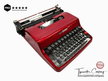 Olivetti Lettera 32 Burgundy, Vintage Manual Typewriter, Refurbished - ElGranero Typewriter.Company