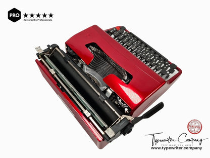 Olivetti Lettera 32 Burgundy, Vintage Manual Typewriter, Refurbished - ElGranero Typewriter.Company