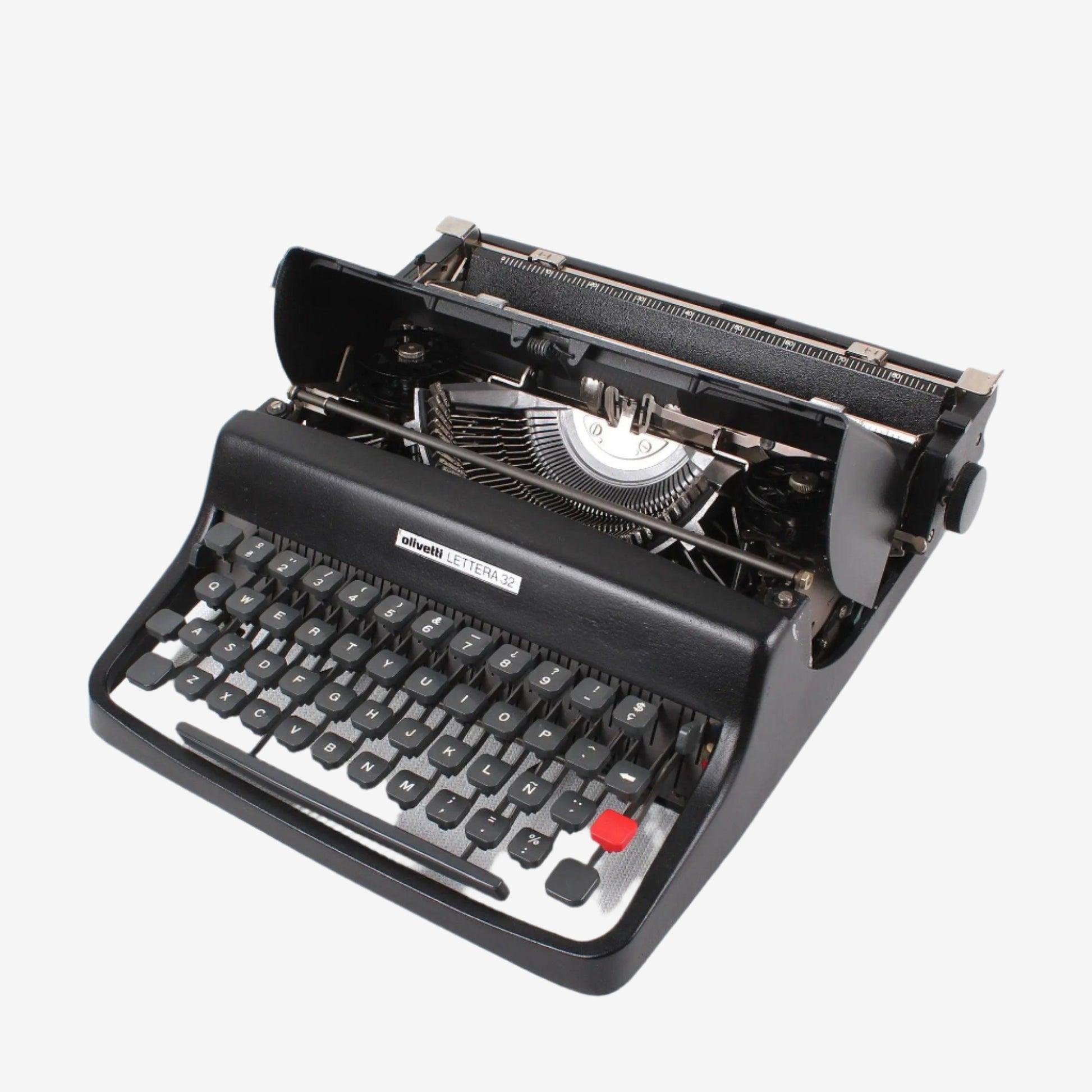 Olivetti Lettera 32 Black Manual Vintage Typewriter, Restored - ElGranero Typewriter.Company