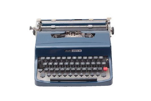 Olivetti Lettera 32 Navy Blue Vintage, Manual Typewriter, Serviced - ElGranero Typewriter.Company