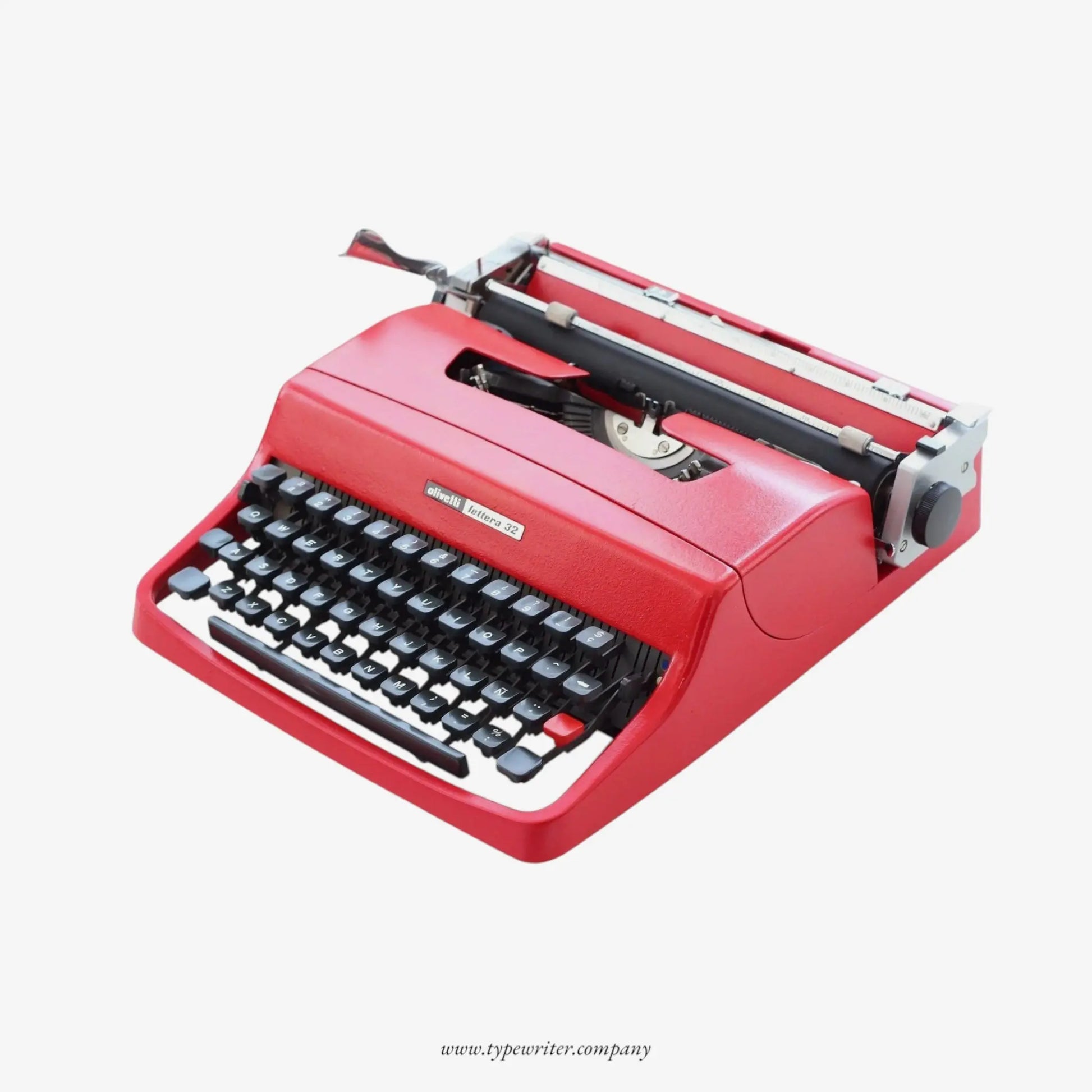 Olivetti Lettera 32 Red, Vintage Manual Typewriter, Restored El Granero Typewriter.Company
