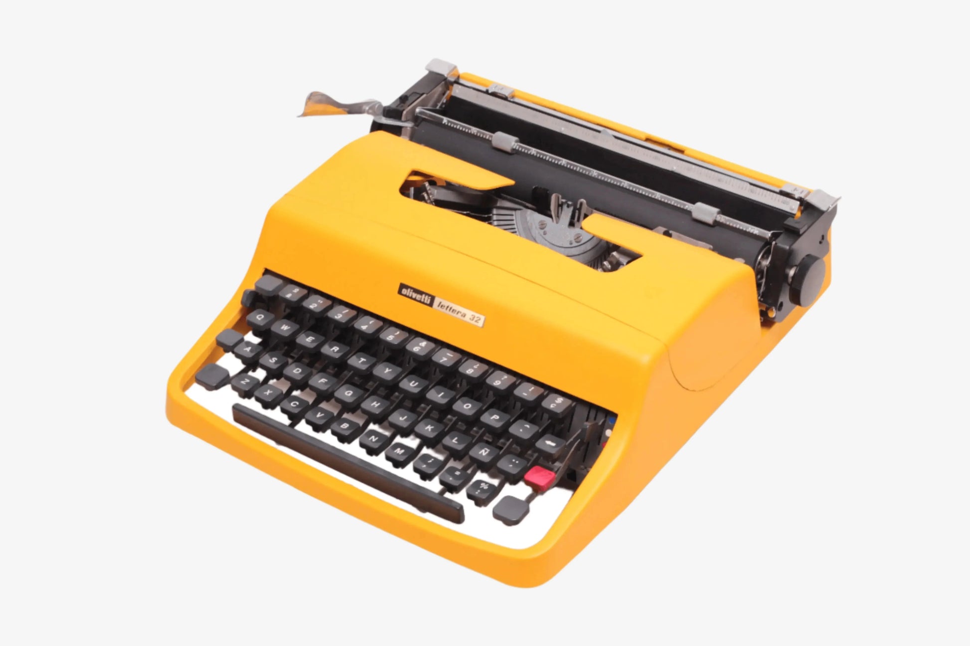 Olivetti Lettera 32, Yellow Manual Vintage Typewriter, Restored