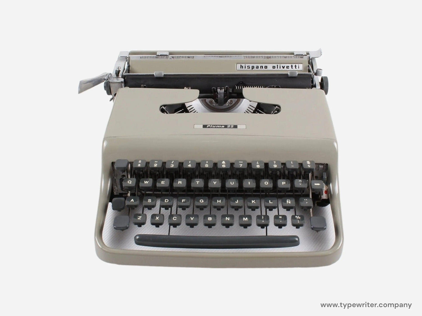 SOLD! Olivetti Lettera 22 Gray Beige, Vintage Manual Typewriter, Restored - ElGranero Typewriter.Company