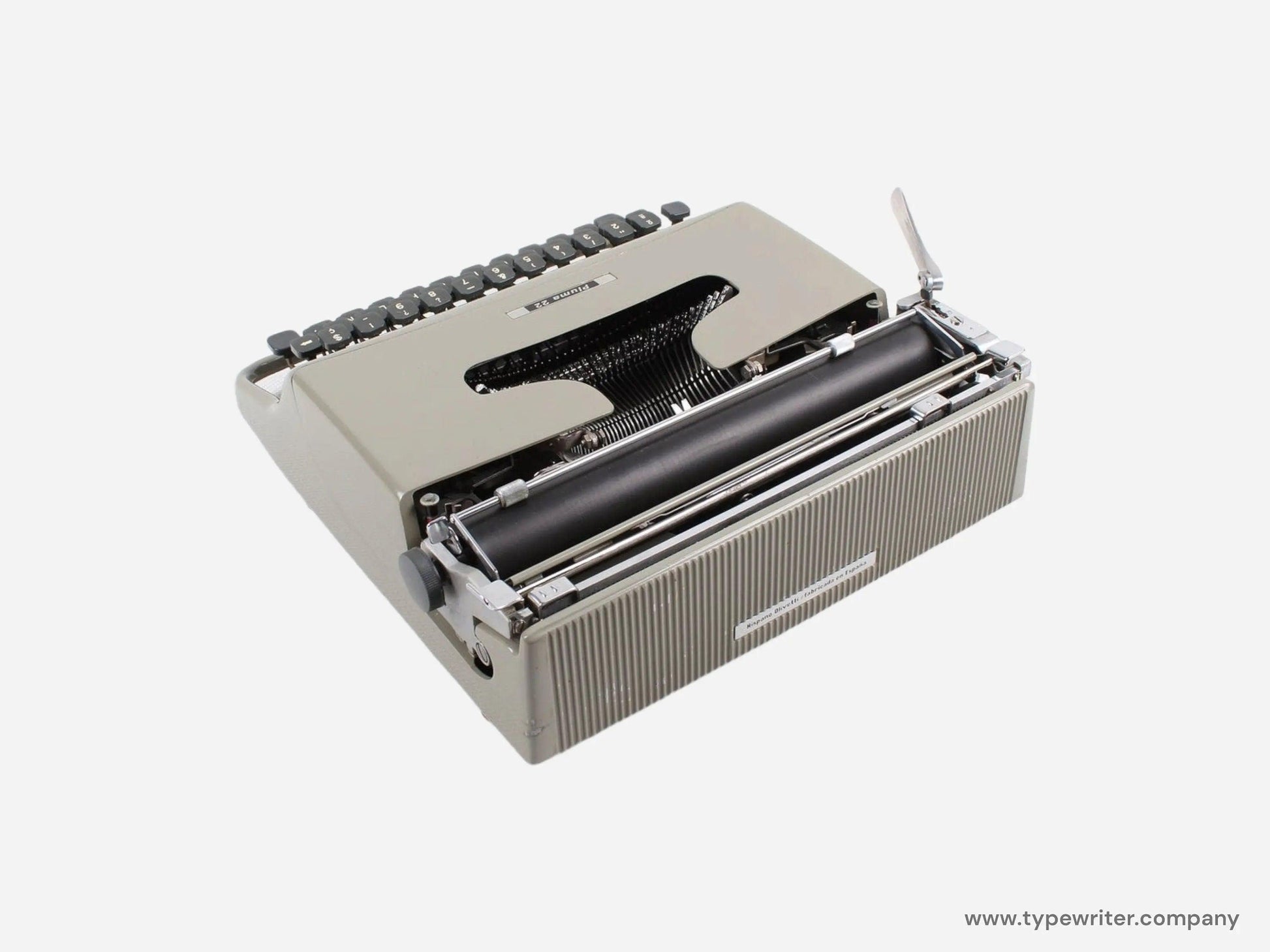 SOLD! Olivetti Lettera 22 Gray Beige, Vintage Manual Typewriter, Restored - ElGranero Typewriter.Company