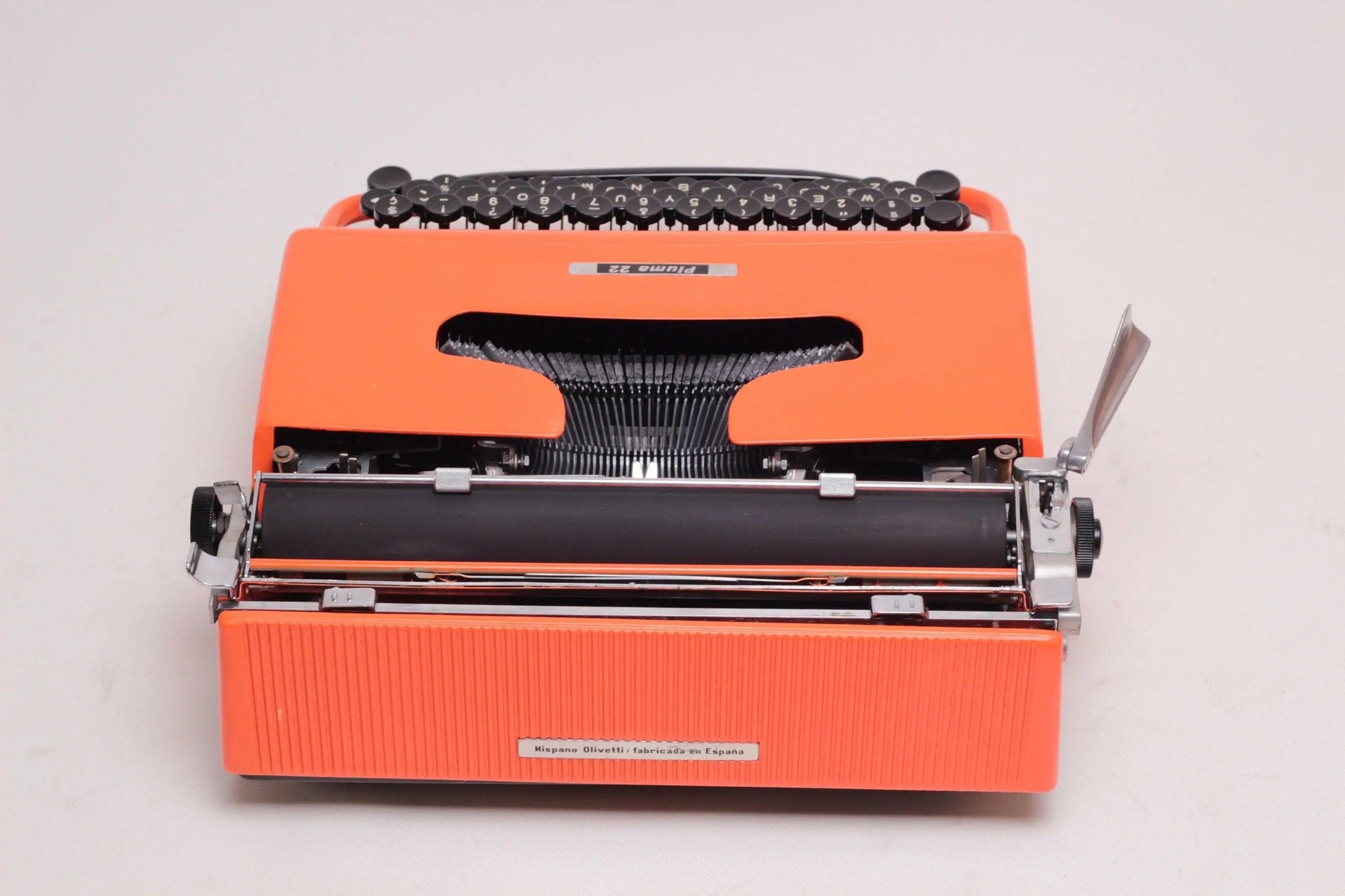 SOLD! Olivetti Pluma 22 Orange, Vintage Manual Typewriter, Restored - ElGranero Typewriter.Company