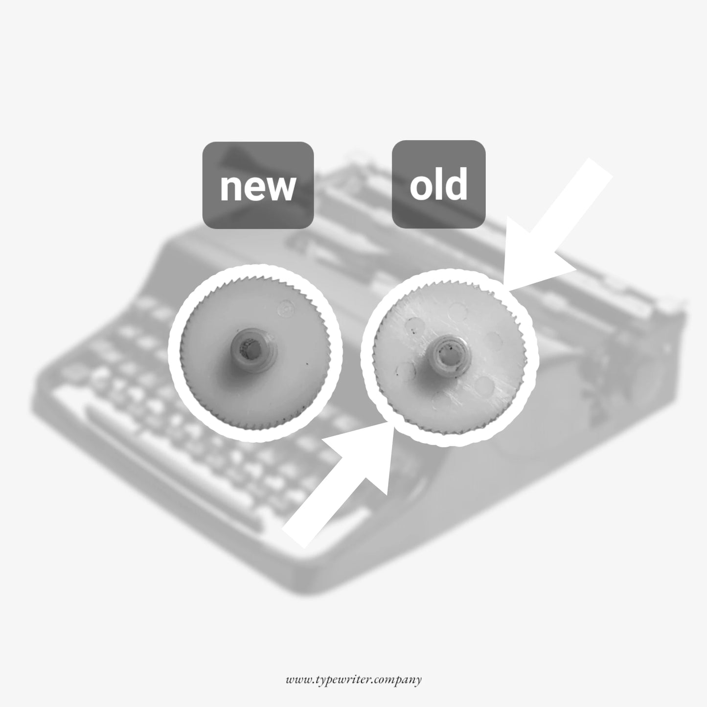 Olivetti Lettra Series, Ribbon Spool Drive Gear - Vintage Typewriter Spare Part  ElGranero Typewriter.Company