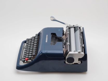 Olivetti Studio 44 Navy Blue Vintage Typewriter, Restored - ElGranero Typewriter.Company