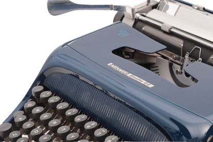 Olivetti Studio 44 Navy Blue Vintage Typewriter, Restored - ElGranero Typewriter.Company