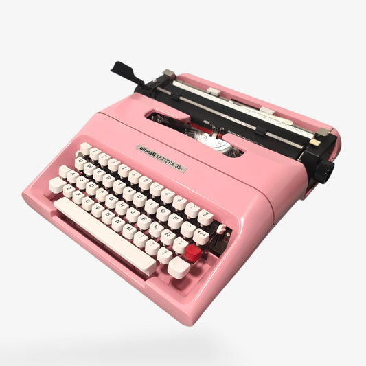 Olivetti Lettera 35 Orchid Pink Vintage, Manual Typewriter, Restored