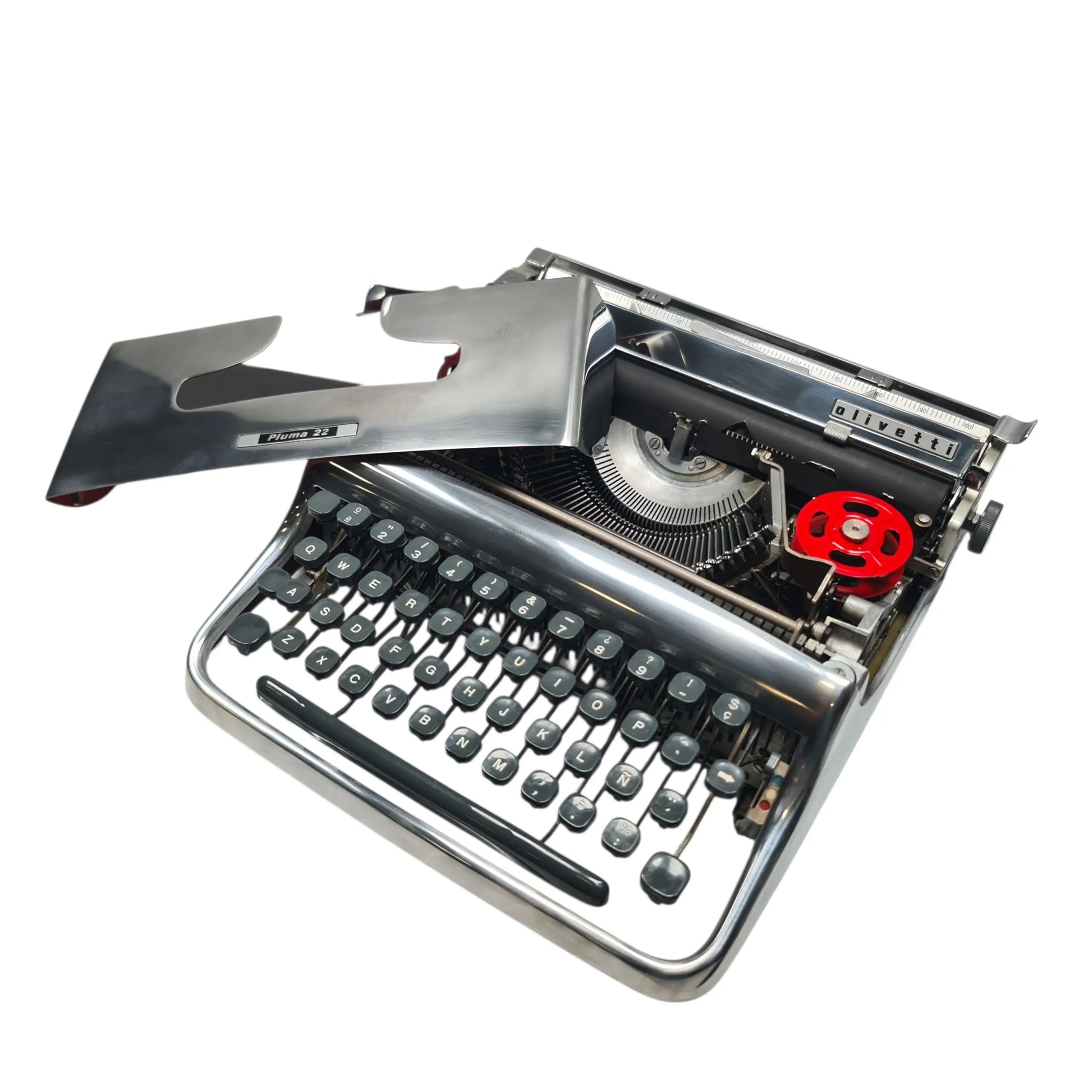 Olivetti Pluma 22 - Limited Polished Silver Edition Typewriter QWERTY ElGranero Typewriter.Company