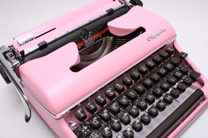 SOLD! Olympia SM Light Pink, Vintage Manual Typewriter, Restored - ElGranero Typewriter.Company
