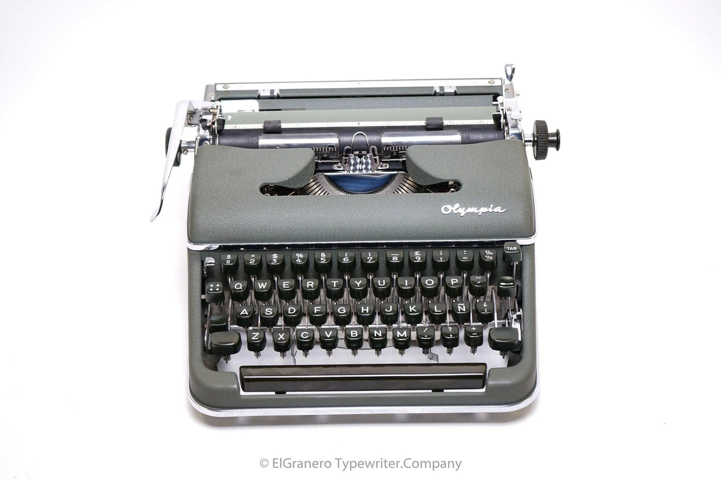 SOLD! Olympia SM3 Green, Vintage Manual Typewriter, Restored - ElGranero Typewriter.Company