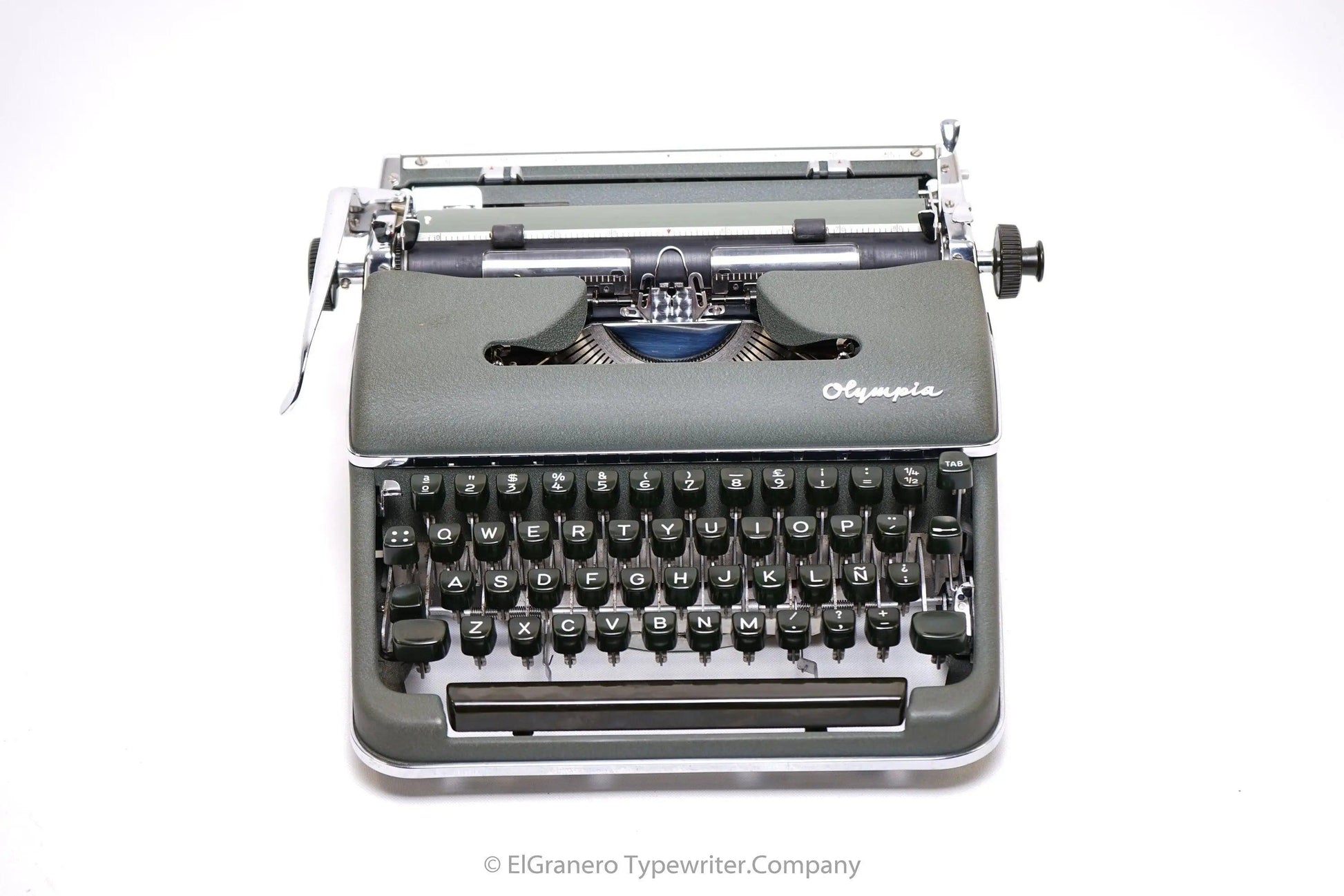 SOLD! Olympia SM3 Green, Vintage Manual Typewriter, Restored - ElGranero Typewriter.Company