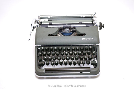 SOLD! Olympia SM3 Green, Vintage Manual Typewriter, Restored - ElGranero Typewriter.Company