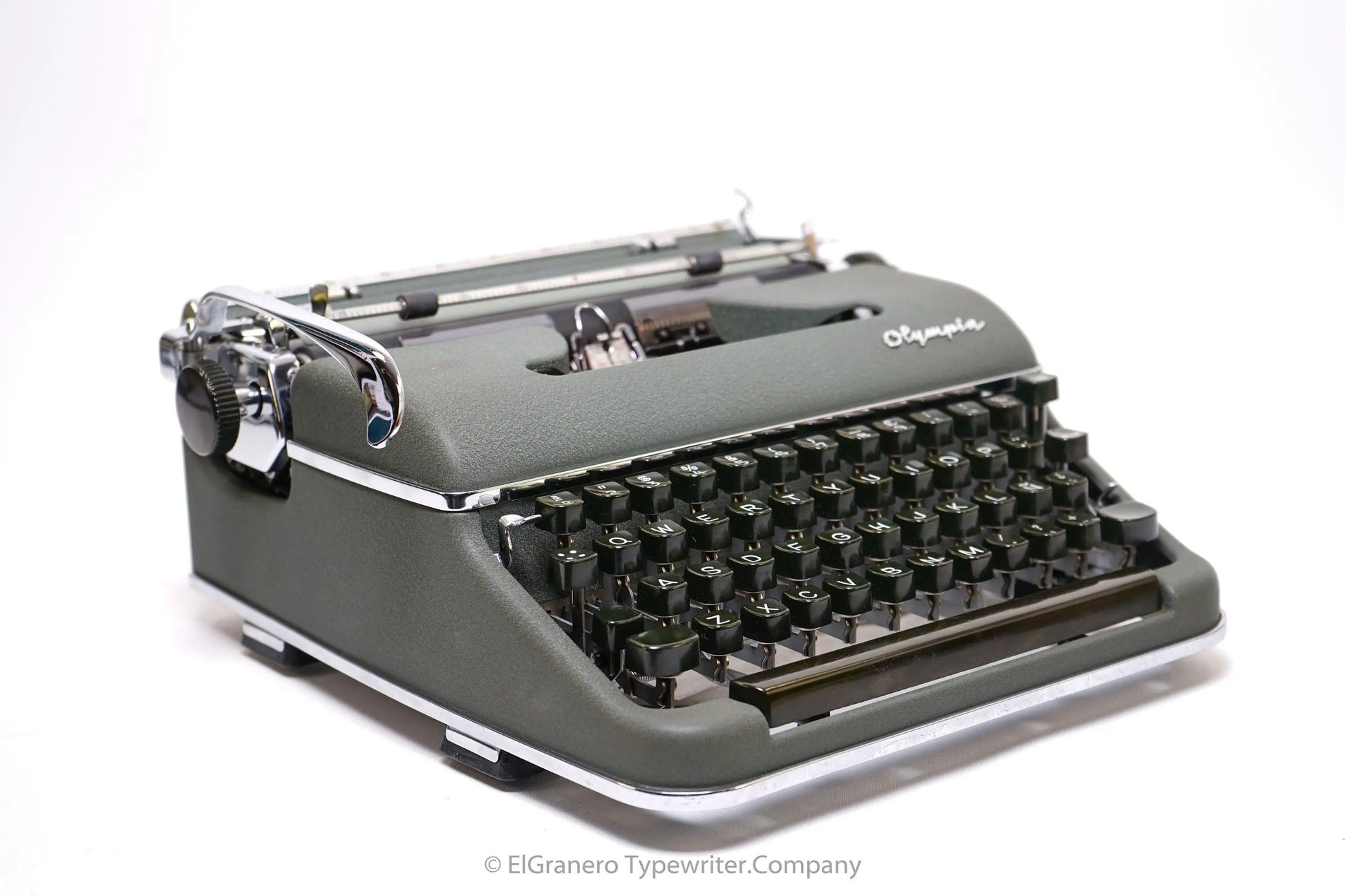 SOLD! Olympia SM3 Green, Vintage Manual Typewriter, Restored - ElGranero Typewriter.Company