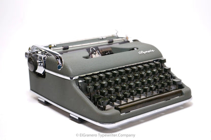 SOLD! Olympia SM3 Green, Vintage Manual Typewriter, Restored - ElGranero Typewriter.Company