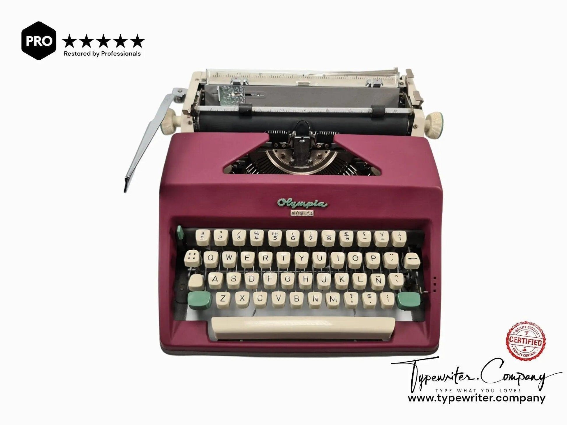 SOLD! Olympia SM8 Plum Violet, Vintage Manual Typewriter, Refurbished - ElGranero Typewriter.Company