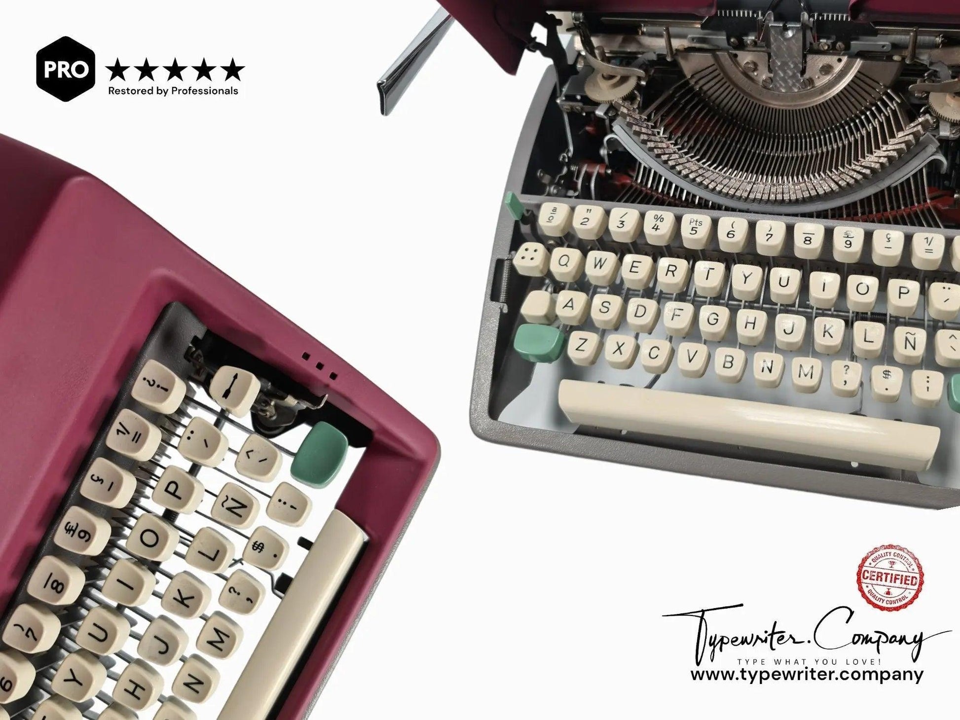 SOLD! Olympia SM8 Plum Violet, Vintage Manual Typewriter, Refurbished - ElGranero Typewriter.Company