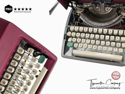 SOLD! Olympia SM8 Plum Violet, Vintage Manual Typewriter, Refurbished - ElGranero Typewriter.Company
