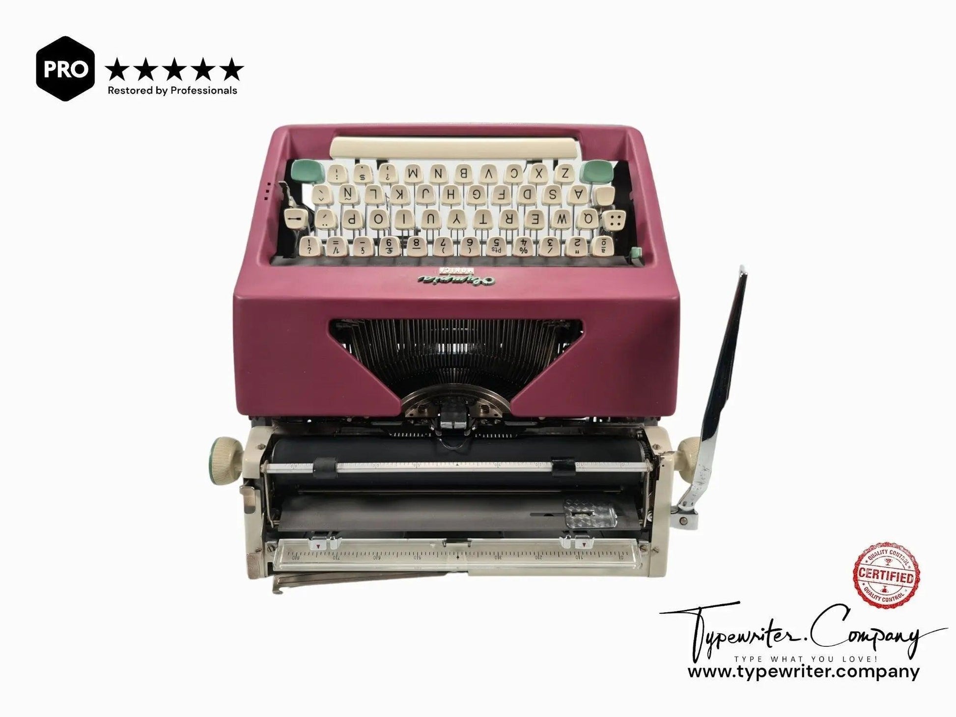 SOLD! Olympia SM8 Plum Violet, Vintage Manual Typewriter, Refurbished - ElGranero Typewriter.Company