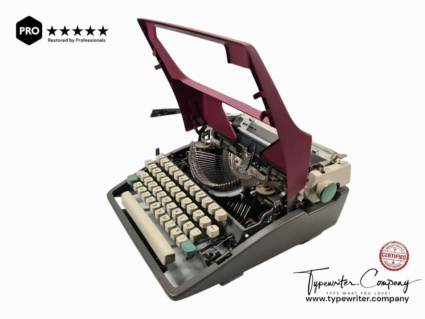 SOLD! Olympia SM8 Plum Violet, Vintage Manual Typewriter, Refurbished - ElGranero Typewriter.Company