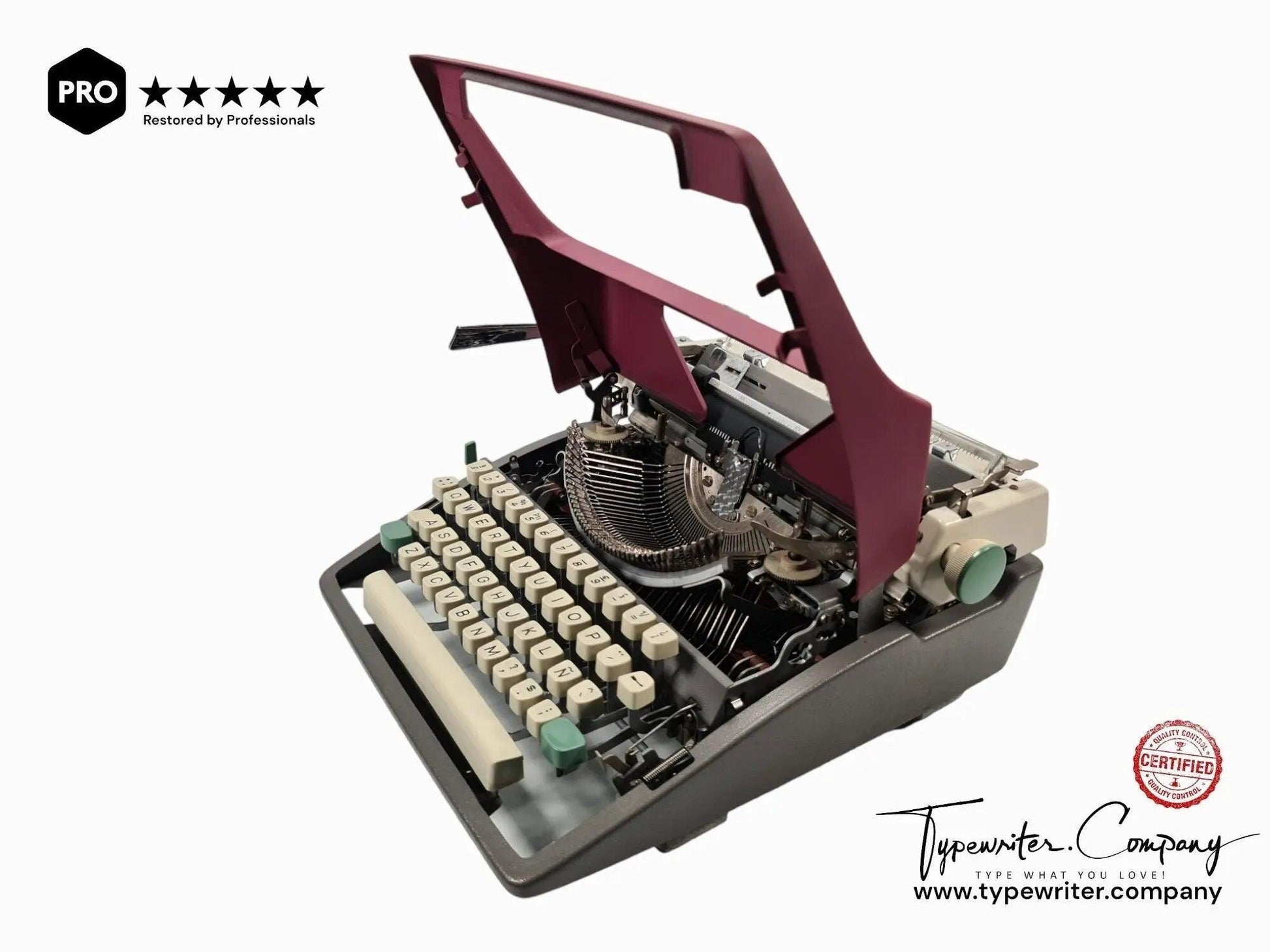 SOLD! Olympia SM8 Plum Violet, Vintage Manual Typewriter, Refurbished - ElGranero Typewriter.Company