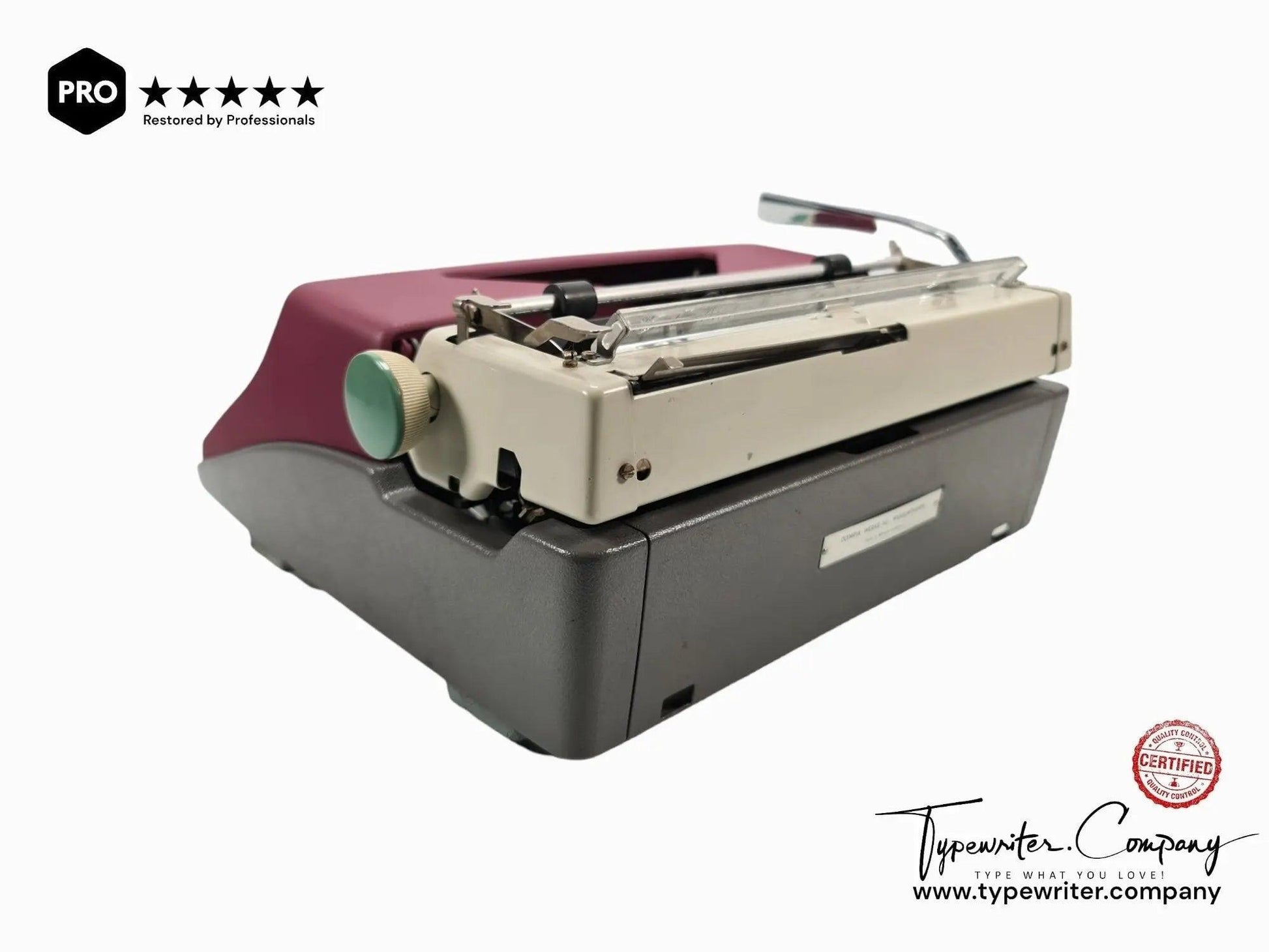 SOLD! Olympia SM8 Plum Violet, Vintage Manual Typewriter, Refurbished - ElGranero Typewriter.Company